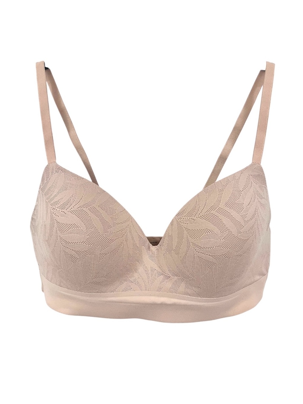 Soma Enbliss Wireless Lace Bra Nude Blush Pink Hush Floral Leaf 36B